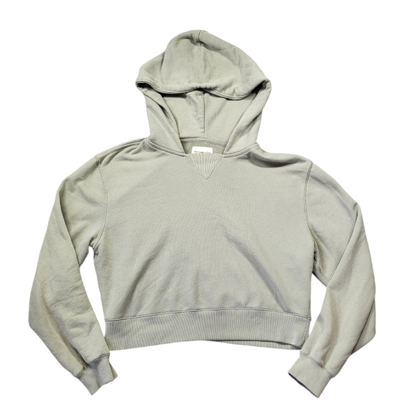 Abercrombie & Fitch Soft A&F Cropped Sunday Hoodie Sage Green - Picture 11 of 11